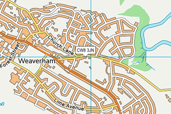 CW8 3JN map - OS VectorMap District (Ordnance Survey)