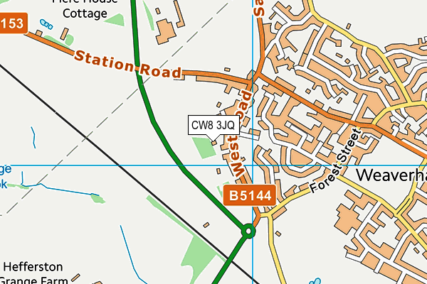 CW8 3JQ map - OS VectorMap District (Ordnance Survey)