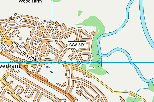 CW8 3JX map - OS VectorMap District (Ordnance Survey)