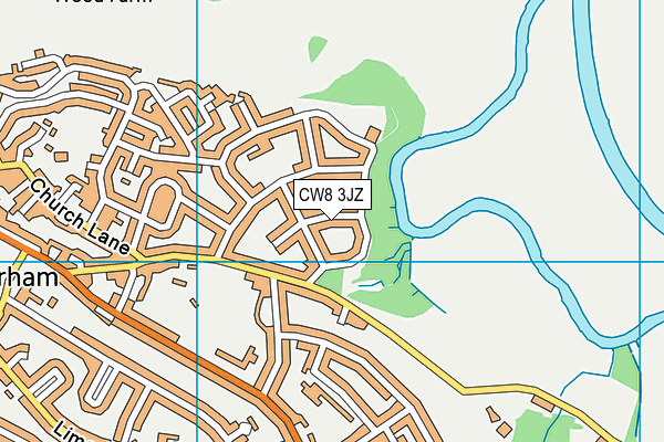 CW8 3JZ map - OS VectorMap District (Ordnance Survey)