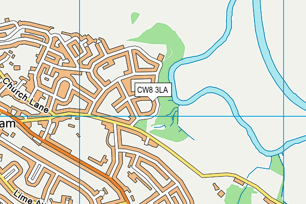 CW8 3LA map - OS VectorMap District (Ordnance Survey)