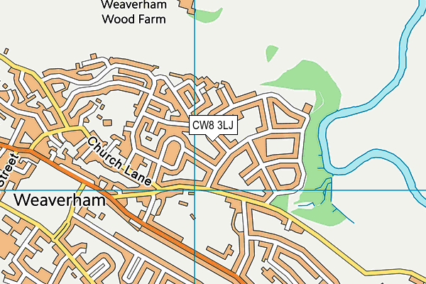 CW8 3LJ map - OS VectorMap District (Ordnance Survey)