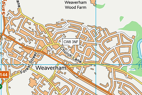 CW8 3NF map - OS VectorMap District (Ordnance Survey)