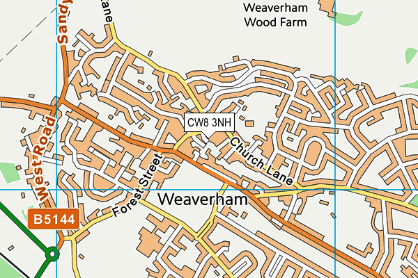 CW8 3NH map - OS VectorMap District (Ordnance Survey)