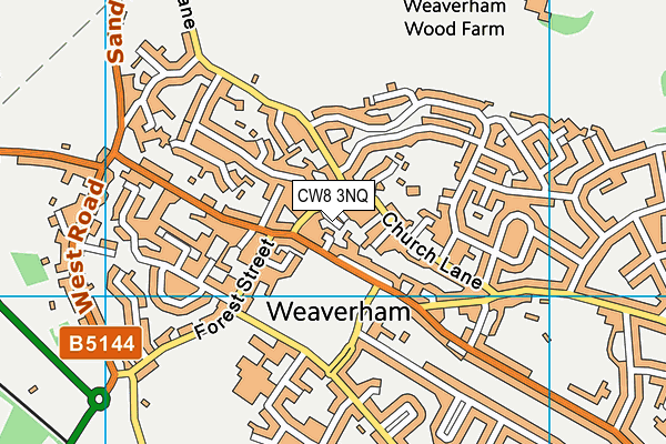 CW8 3NQ map - OS VectorMap District (Ordnance Survey)