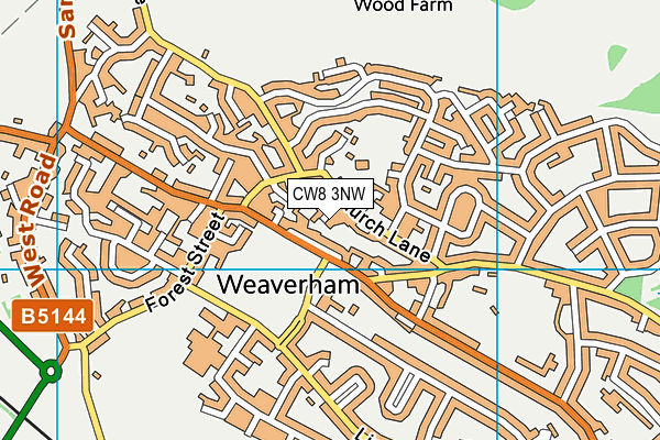 CW8 3NW map - OS VectorMap District (Ordnance Survey)