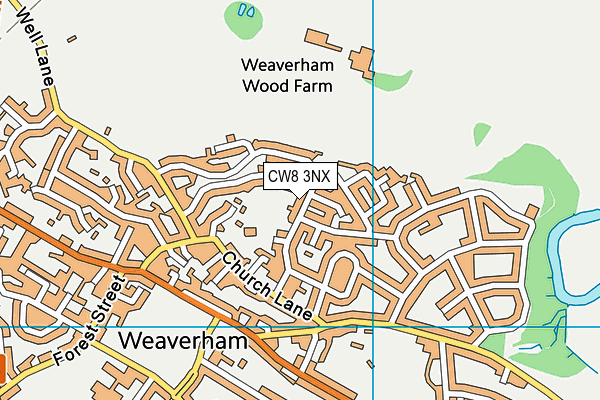 CW8 3NX map - OS VectorMap District (Ordnance Survey)