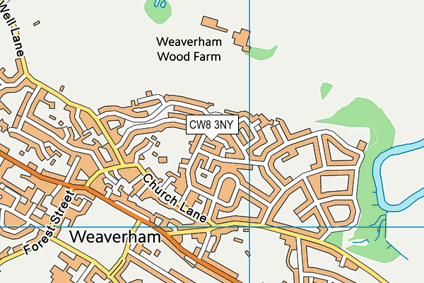 CW8 3NY map - OS VectorMap District (Ordnance Survey)