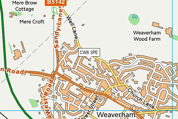 CW8 3PE map - OS VectorMap District (Ordnance Survey)