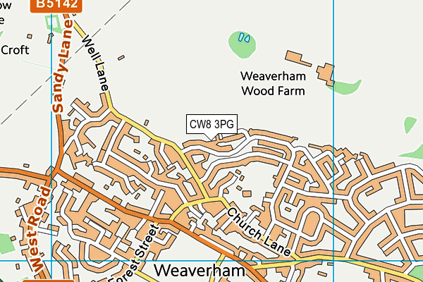 CW8 3PG map - OS VectorMap District (Ordnance Survey)