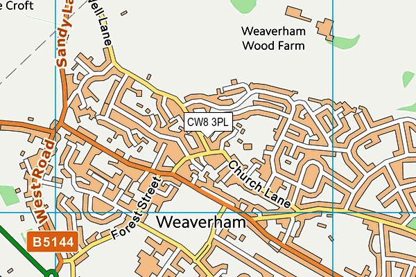 CW8 3PL map - OS VectorMap District (Ordnance Survey)