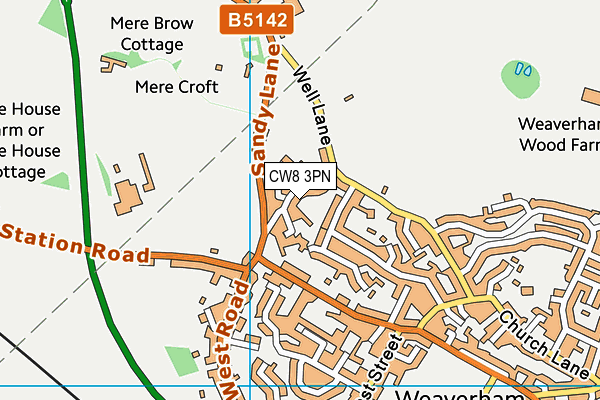 CW8 3PN map - OS VectorMap District (Ordnance Survey)