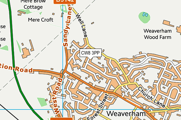 CW8 3PP map - OS VectorMap District (Ordnance Survey)