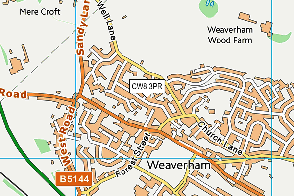 CW8 3PR map - OS VectorMap District (Ordnance Survey)