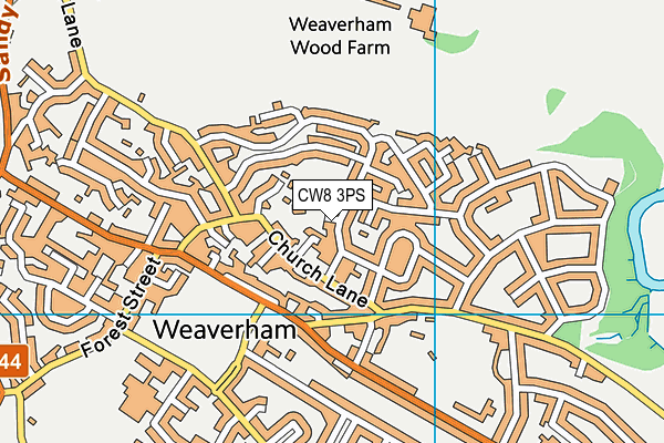 CW8 3PS map - OS VectorMap District (Ordnance Survey)