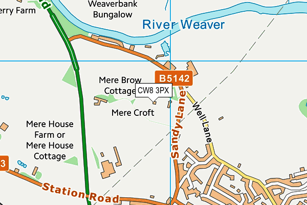 CW8 3PX map - OS VectorMap District (Ordnance Survey)