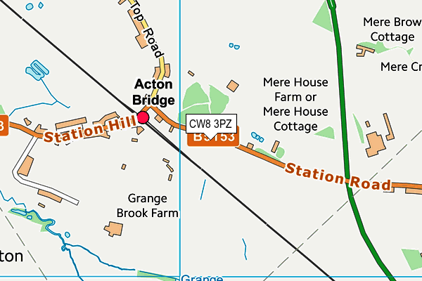 CW8 3PZ map - OS VectorMap District (Ordnance Survey)