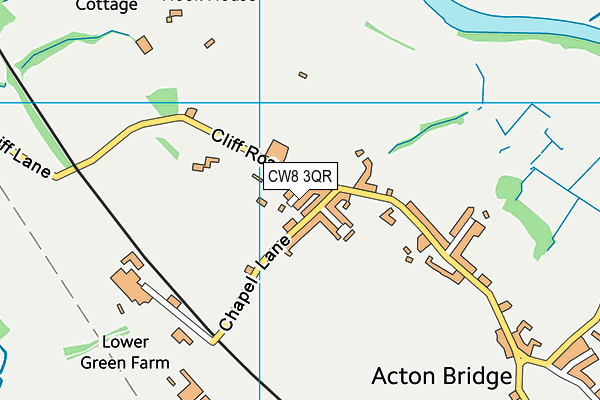 CW8 3QR map - OS VectorMap District (Ordnance Survey)