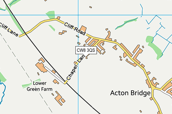 CW8 3QS map - OS VectorMap District (Ordnance Survey)