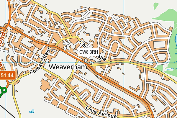CW8 3RH map - OS VectorMap District (Ordnance Survey)