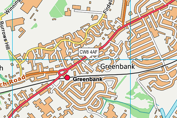 CW8 4AF map - OS VectorMap District (Ordnance Survey)