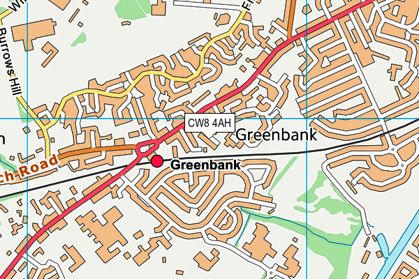 CW8 4AH map - OS VectorMap District (Ordnance Survey)