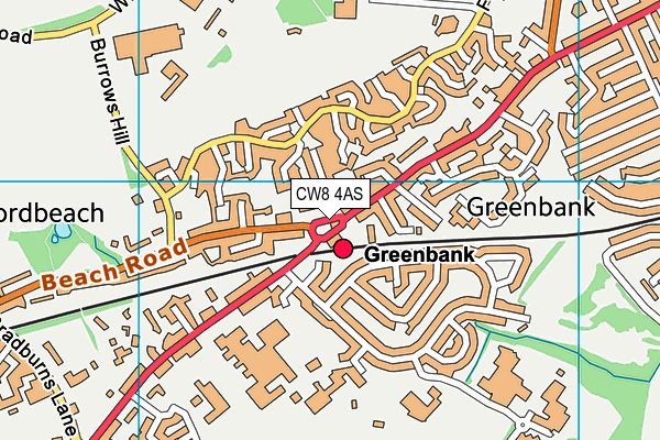 CW8 4AS map - OS VectorMap District (Ordnance Survey)