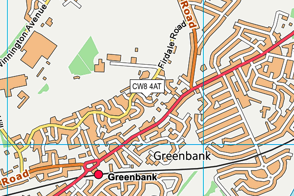 CW8 4AT map - OS VectorMap District (Ordnance Survey)