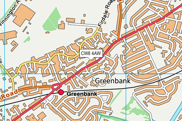 CW8 4AW map - OS VectorMap District (Ordnance Survey)