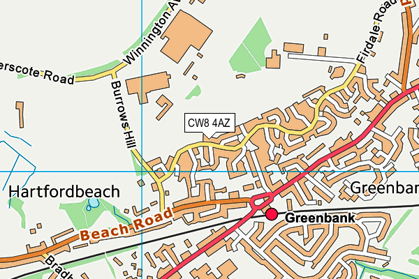 Winnington Park Primary School map (CW8 4AZ) - OS VectorMap District (Ordnance Survey)