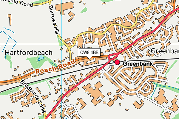 CW8 4BB map - OS VectorMap District (Ordnance Survey)