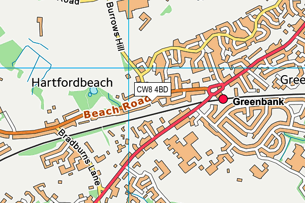 CW8 4BD map - OS VectorMap District (Ordnance Survey)