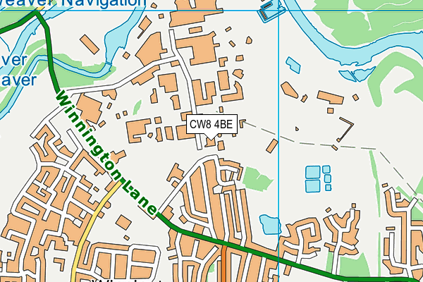 CW8 4BE map - OS VectorMap District (Ordnance Survey)