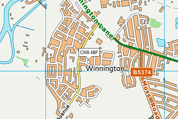 CW8 4BF map - OS VectorMap District (Ordnance Survey)