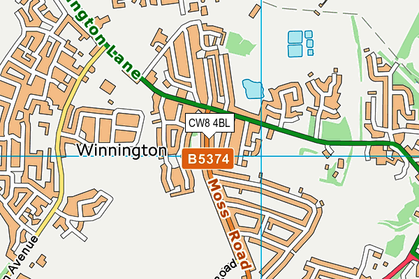 CW8 4BL map - OS VectorMap District (Ordnance Survey)