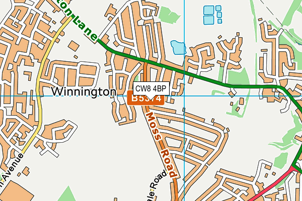 CW8 4BP map - OS VectorMap District (Ordnance Survey)