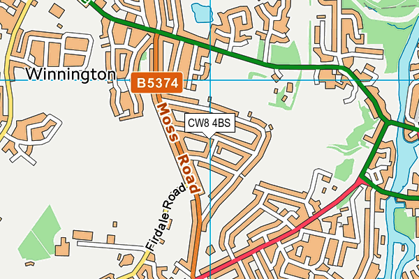 CW8 4BS map - OS VectorMap District (Ordnance Survey)