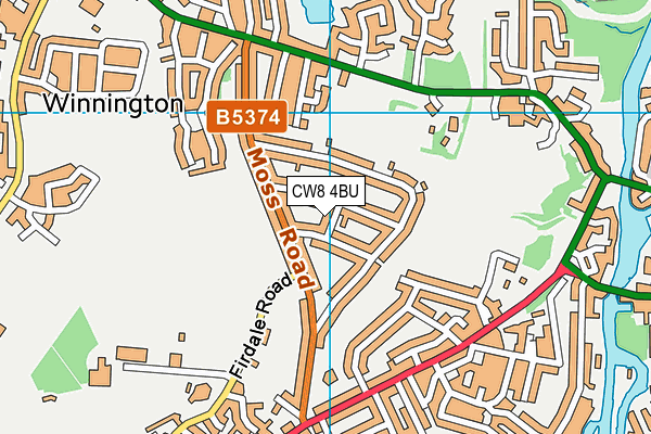 CW8 4BU map - OS VectorMap District (Ordnance Survey)
