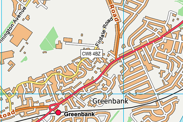 CW8 4BZ map - OS VectorMap District (Ordnance Survey)