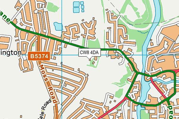 CW8 4DA map - OS VectorMap District (Ordnance Survey)