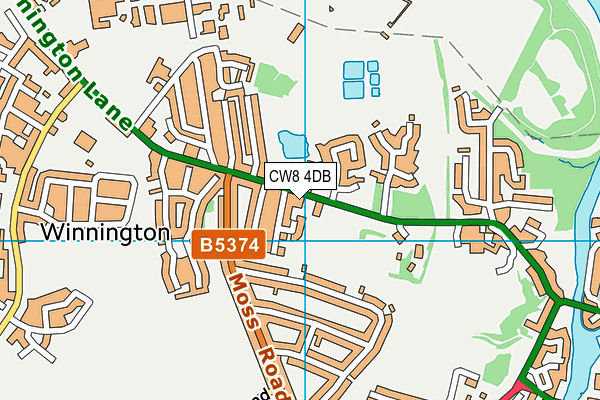 CW8 4DB map - OS VectorMap District (Ordnance Survey)