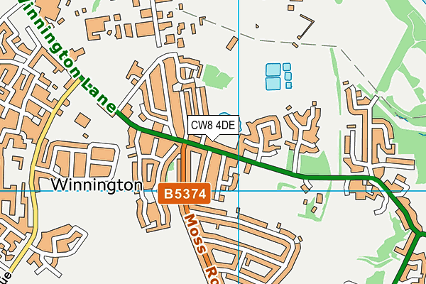 CW8 4DE map - OS VectorMap District (Ordnance Survey)