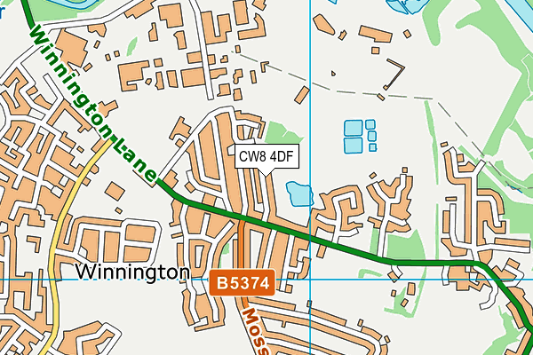 CW8 4DF map - OS VectorMap District (Ordnance Survey)