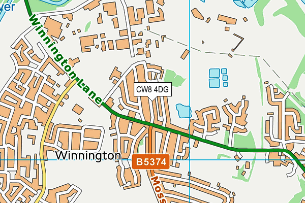 CW8 4DG map - OS VectorMap District (Ordnance Survey)