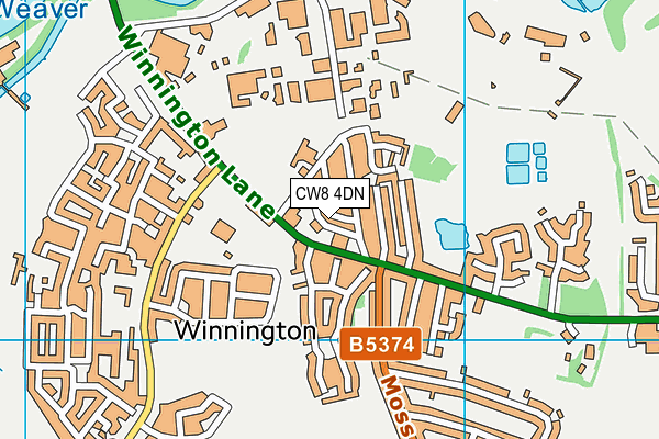 CW8 4DN map - OS VectorMap District (Ordnance Survey)