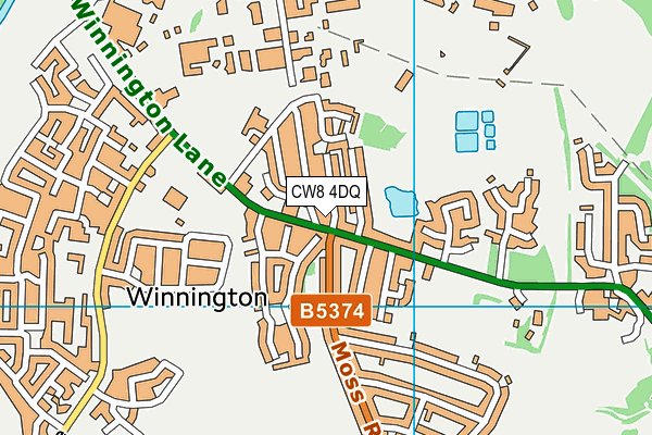 CW8 4DQ map - OS VectorMap District (Ordnance Survey)