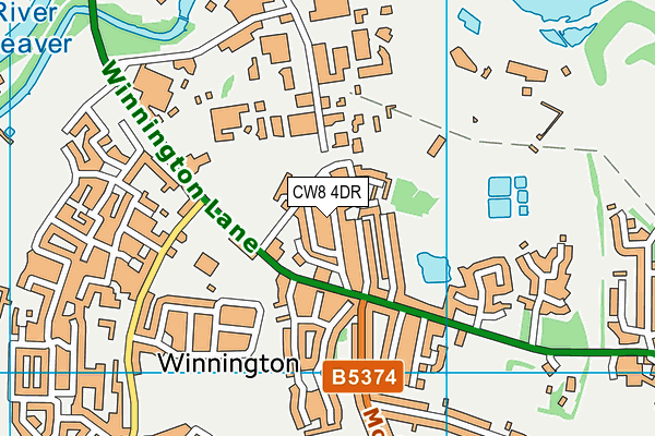 CW8 4DR map - OS VectorMap District (Ordnance Survey)