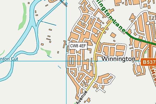 CW8 4EF map - OS VectorMap District (Ordnance Survey)