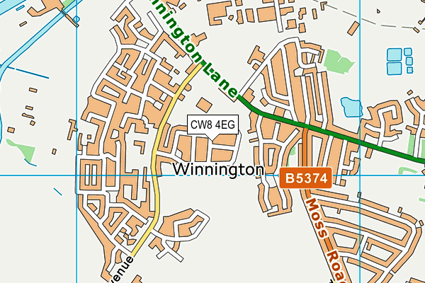 CW8 4EG map - OS VectorMap District (Ordnance Survey)