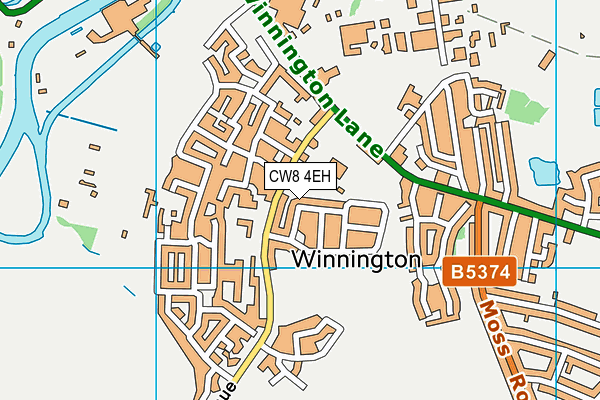 CW8 4EH map - OS VectorMap District (Ordnance Survey)